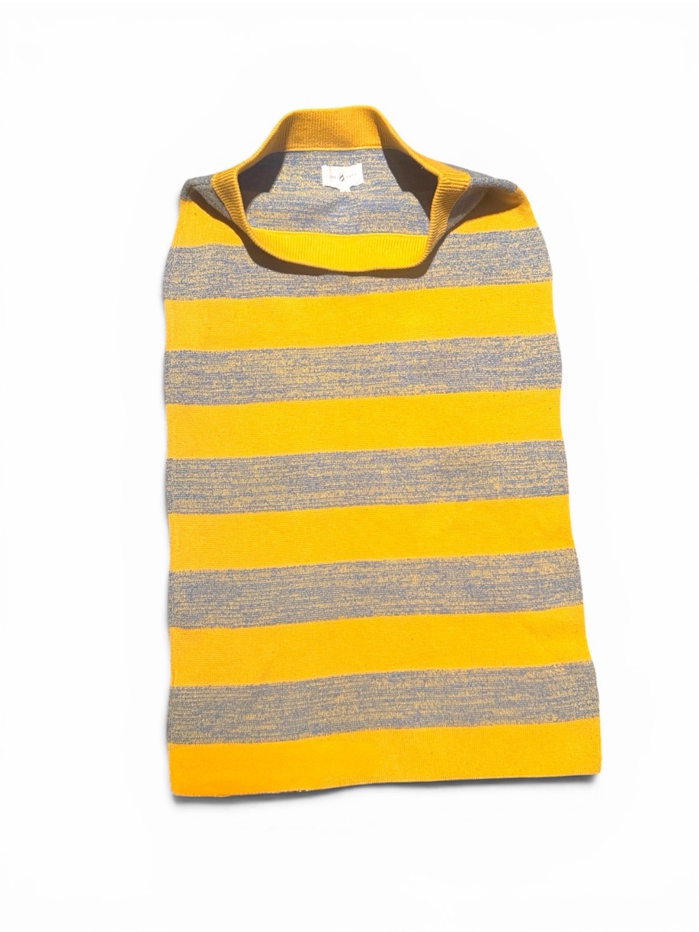 Lou & Grey Yellow and Gray Striped Turtleneck Sweater
